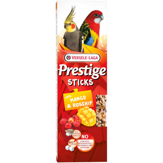 Sticks Grandes Perruches avec Mangue & Eglantine - 2 pièces 